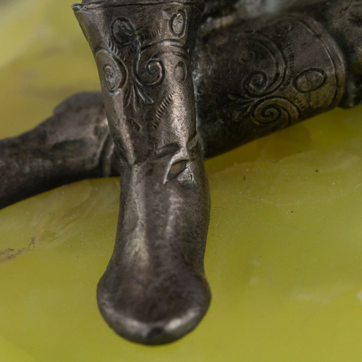 Pushkin Antiques - ANTIQUE 20thC RUSSIAN MONUMENTAL SILVER-MOUNTED ON GREEN MARBLE INKSTAND c.1900 - 21.jpg