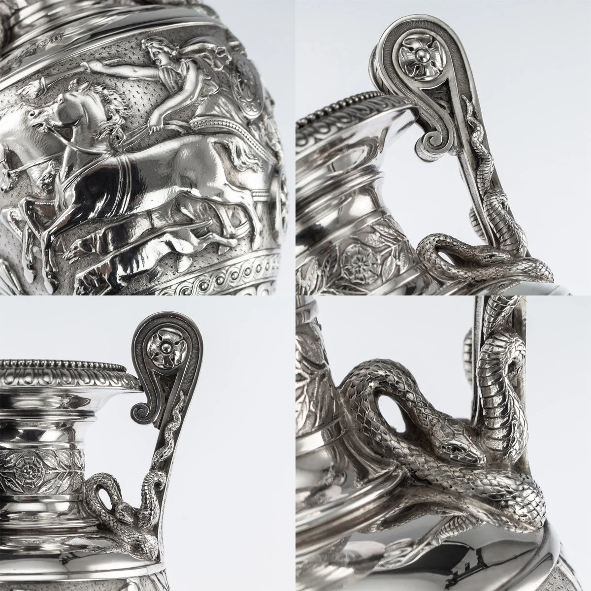 Pushkin Antiques - ANTIQUE 20thC EDWARDIAN SOLID SILVER TROPHY VASE, HUNT & ROSKELL c.1908 - 8.jpg