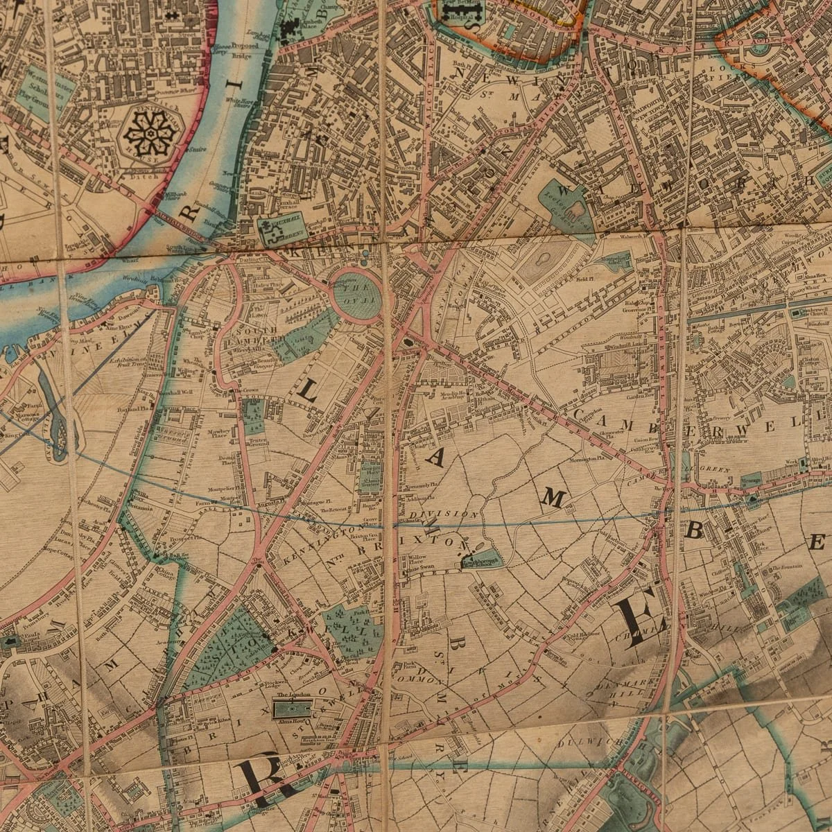 PUSHKINS.COM - Z12094 - ANTIQUE 19thC ENGLISH FRAMED CRUCHLEYS NEW PLAN OF LONDON MAP c.1834 - 15.jpg