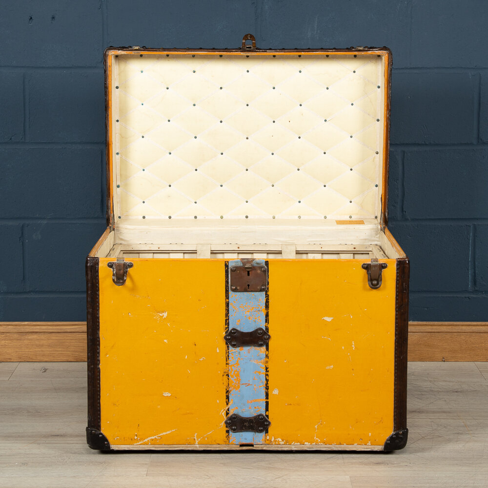 Vintage Louis Vuitton Yellow Vuittonite Steamer Trunk, Circa 1920's