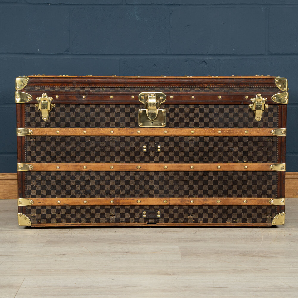 ANTIQUE 20THC LOUIS VUITTON CUBE TRUNK IN MONOGRAMMED CANVAS, PARIS C.1900  — Pushkin Antiques