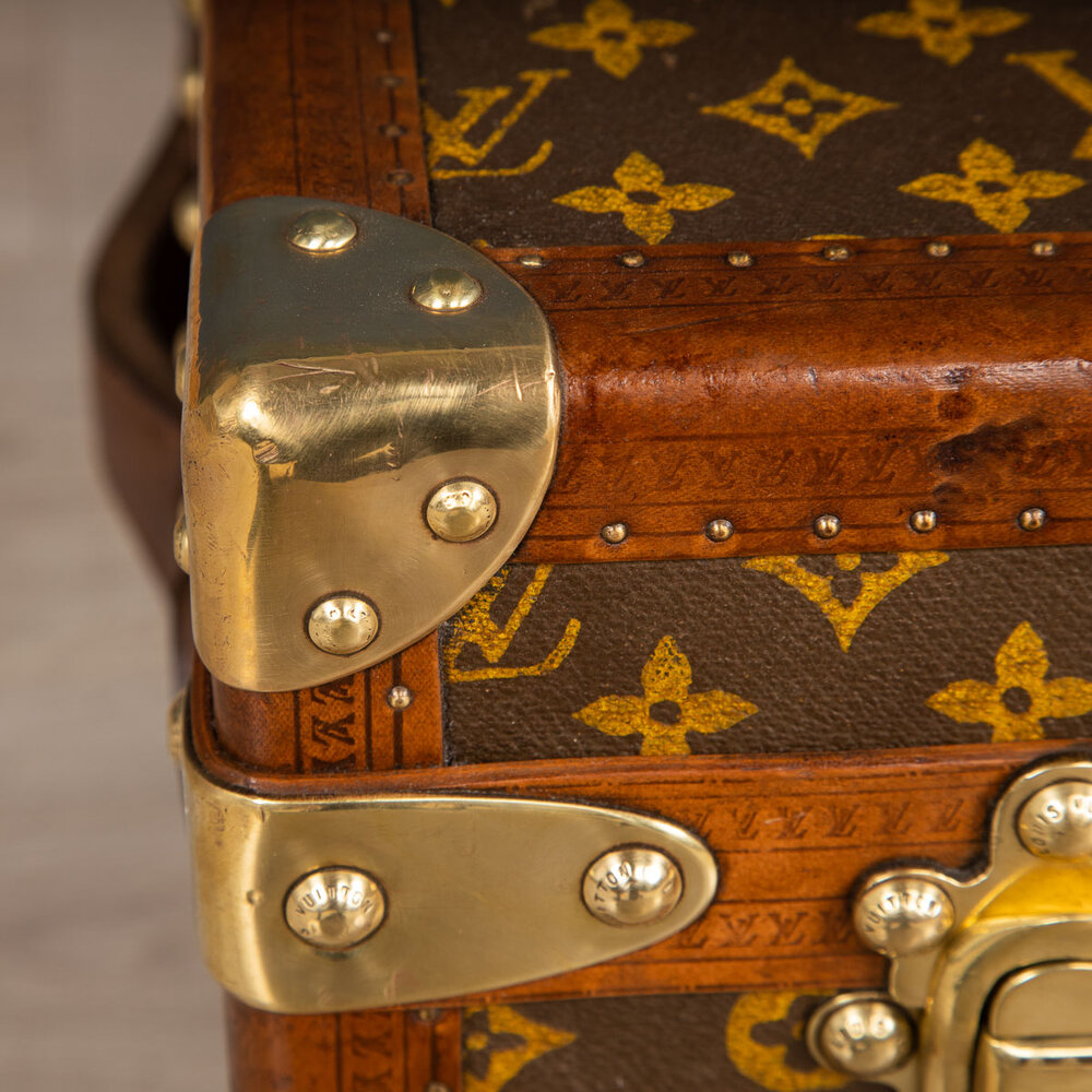 Old Louis Vuitton travel trunk 1920 with monogram - THE HOUSE OF WAUW