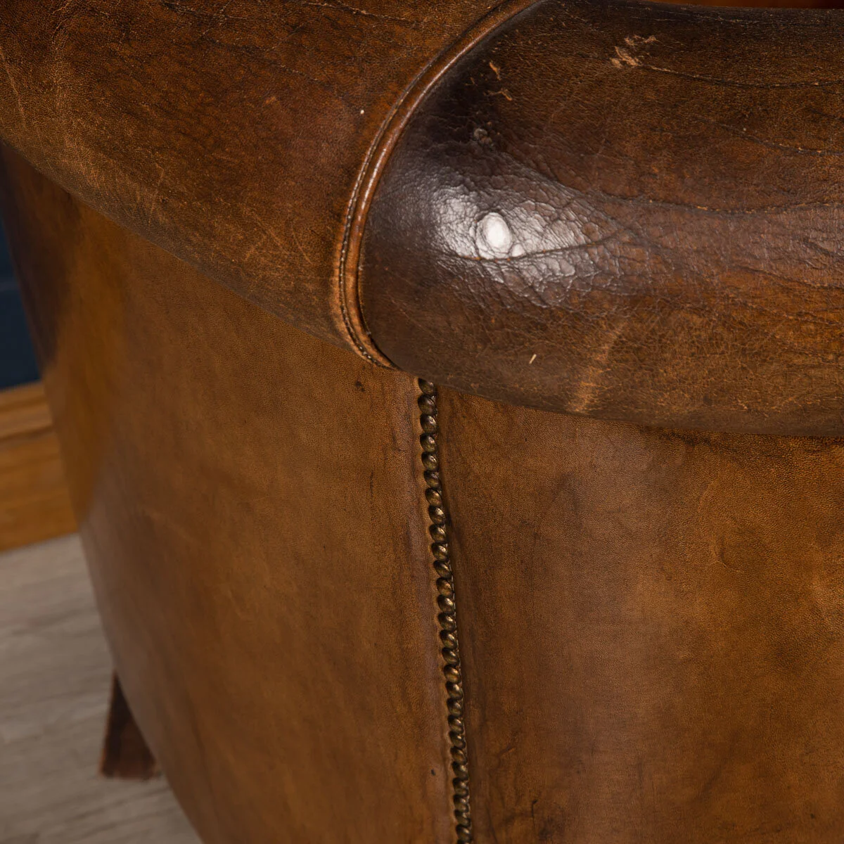 Pushkin Antiques - LATE 20TH CENTURY PAIR OF DUTCH SHEEPSKIN LEATHER TUB CHAIRS - 64.jpg