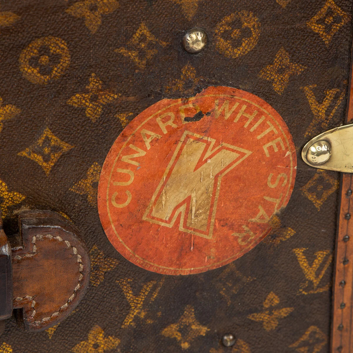 Pushkin Antiques - ANTIQUE 20thC LOUIS VUITTON COURIER TRUNK IN MONOGRAM CANVAS, PARIS c.1920 - 23.jpg