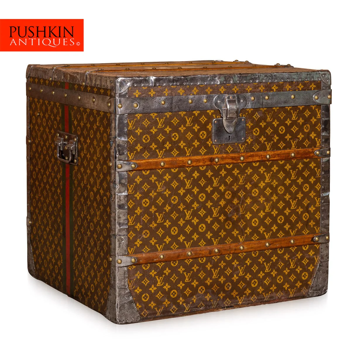 Pushkin Antiques - ANTIQUE 20thC LOUIS VUITTON HAT TRUNK IN MONOGRAM CANVAS, PARIS c.1910 - 2.jpg