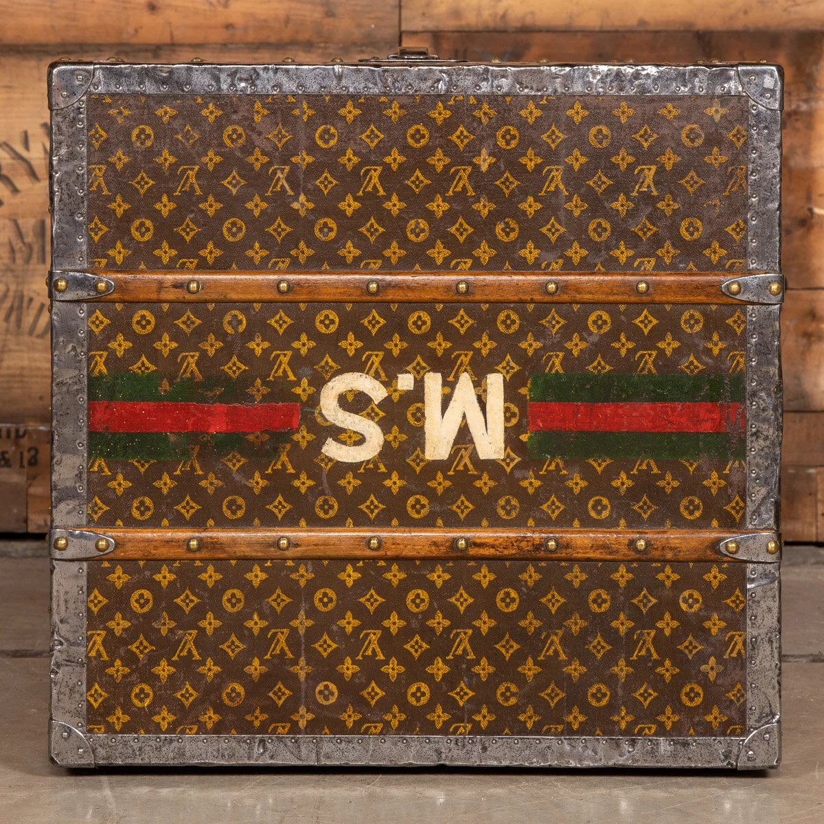 Pushkin Antiques - ANTIQUE 20thC LOUIS VUITTON HAT TRUNK IN MONOGRAM CANVAS, PARIS c.1910 - 8.jpg