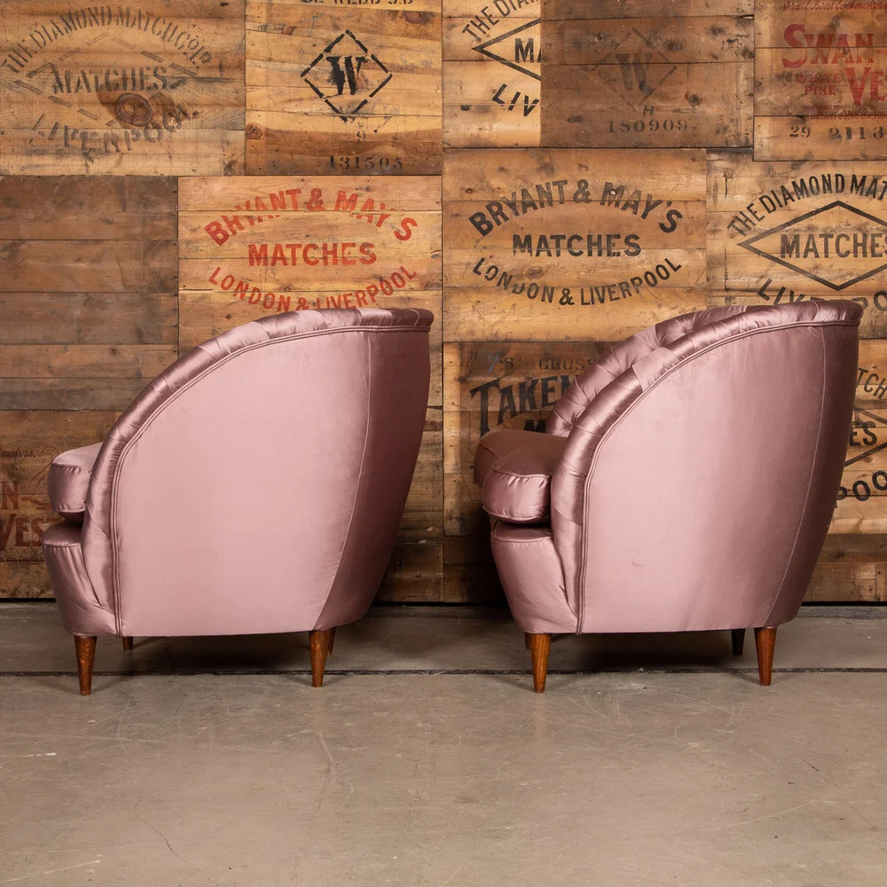 ELEGANT 20thC PAIR OF BOUDOIR TUB CHAIRS — Pushkin's
