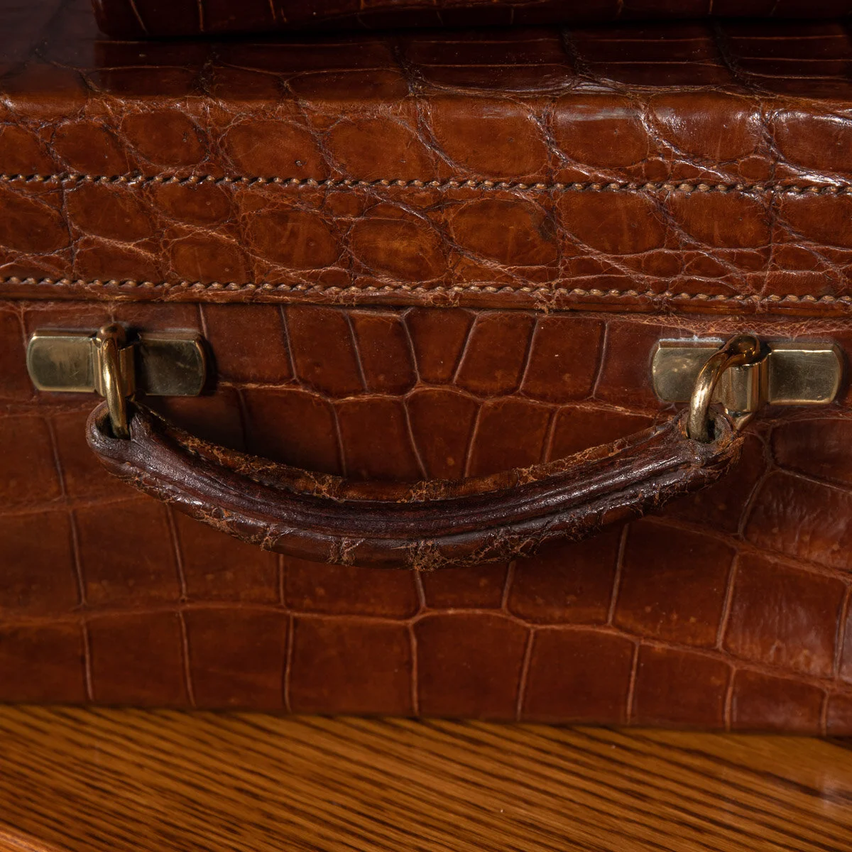 Pushkin Antiques - ANTIQUE 20thC ENGLISH CROCODILE TRAVEL OVERNIGHT CASE, DREW & SONS c.1910 - 13.jpg