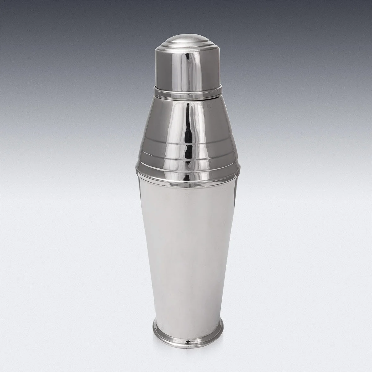 Pushkin Antiques - STYLISH 20thC ENGLISH ART DECO SOLID SILVER COCKTAIL SHAKER c.1961 - 3.jpg