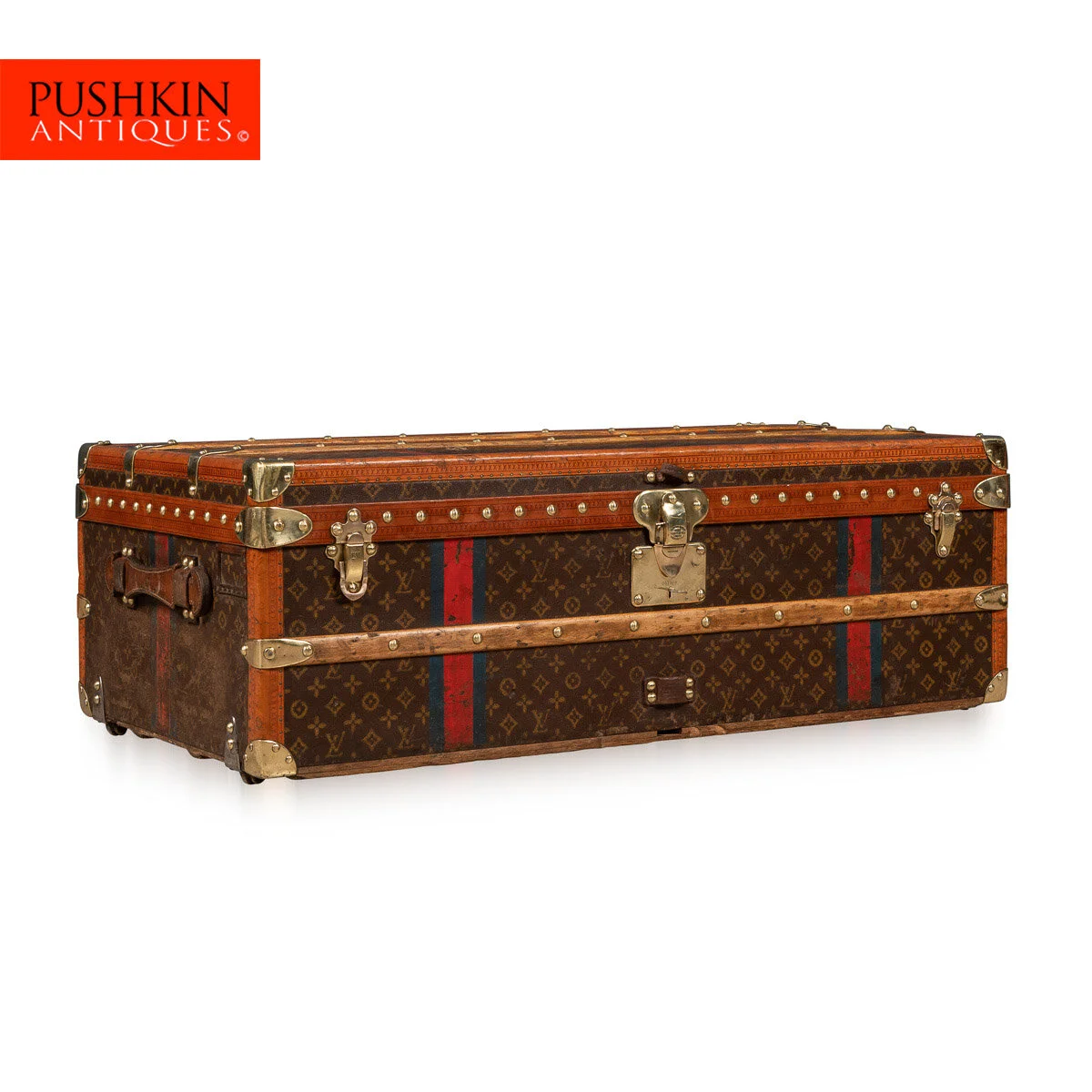 Pushkin Antiques - STUNNING 20thC LOUIS VUITTON CABIN TRUNK IN MONOGRAM CANVAS, PARIS c.1930 - 2.jpg