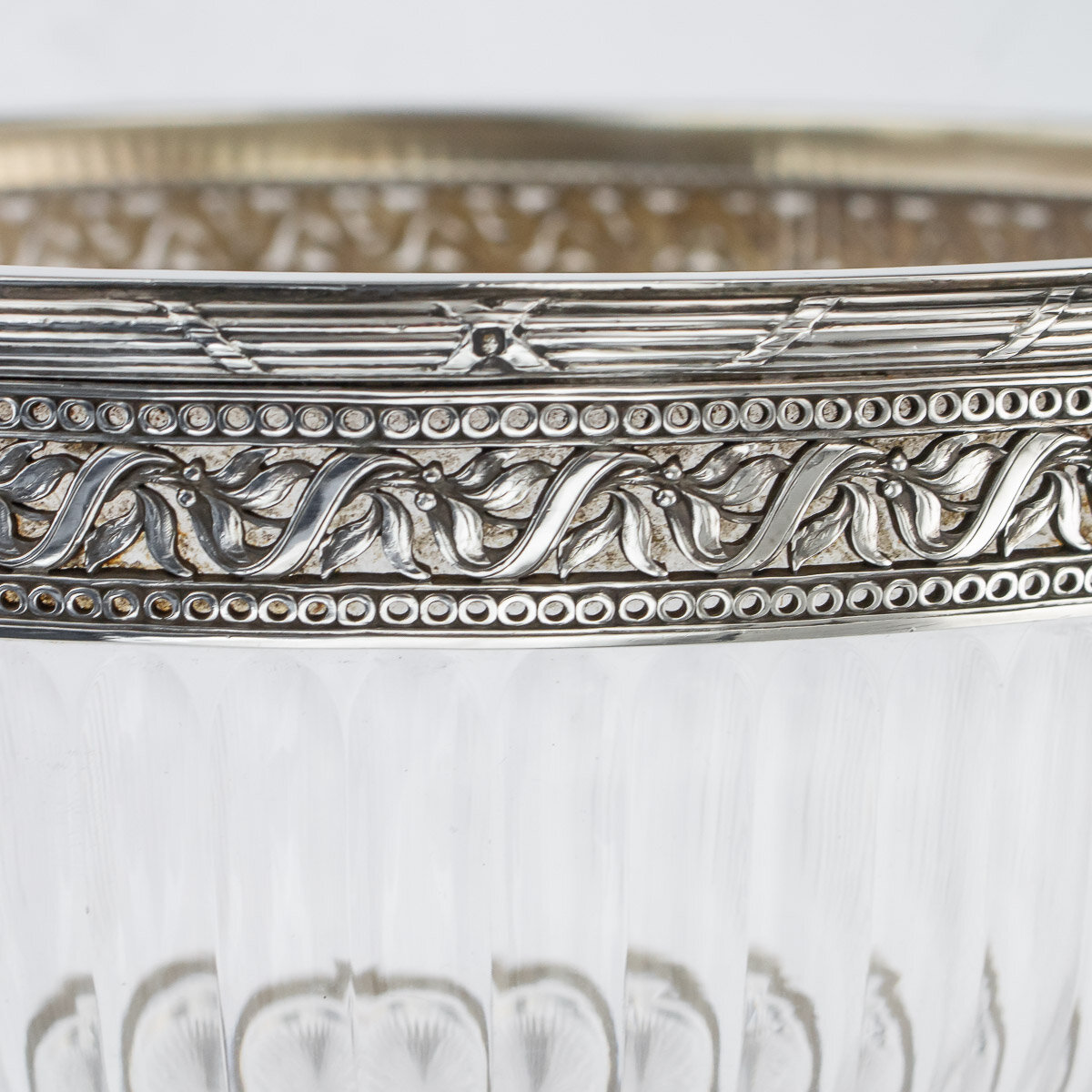 ANTIQUE 20thC FRENCH EMPIRE SOLID SILVER & GLASS BOWL, PARIS c.1900 ...