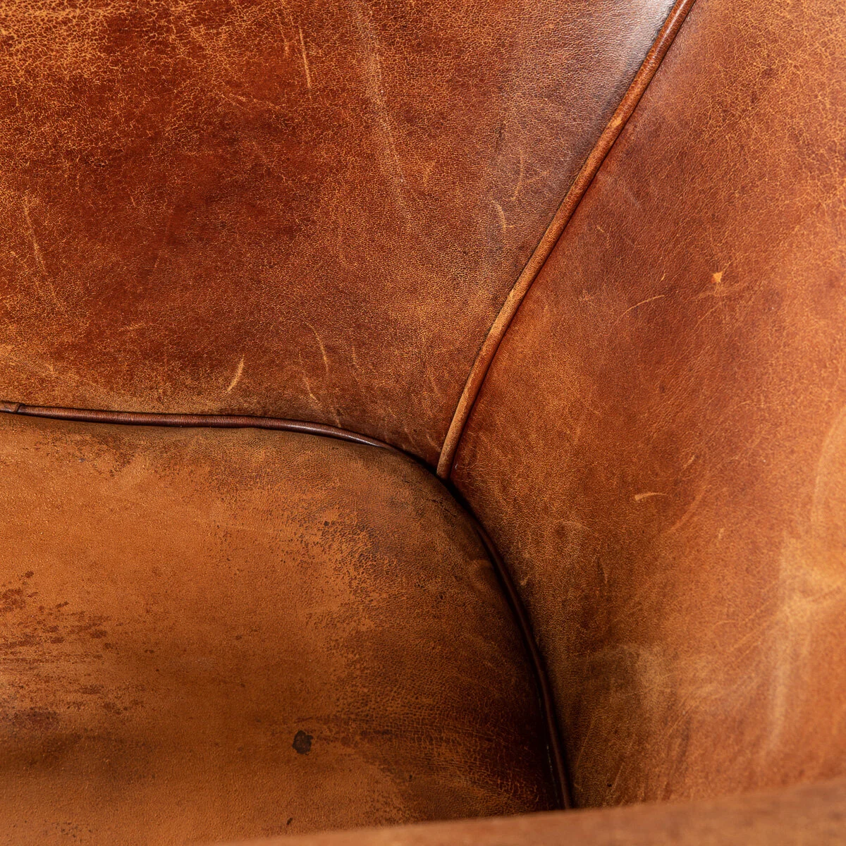 PUSHKIN ANTIQUES - LATE 20th CENTURY PAIR OF ART DECO STYLE DUTCH SHEEPSKIN LEATHER CLUB CHAIRS 3 - 34.jpg