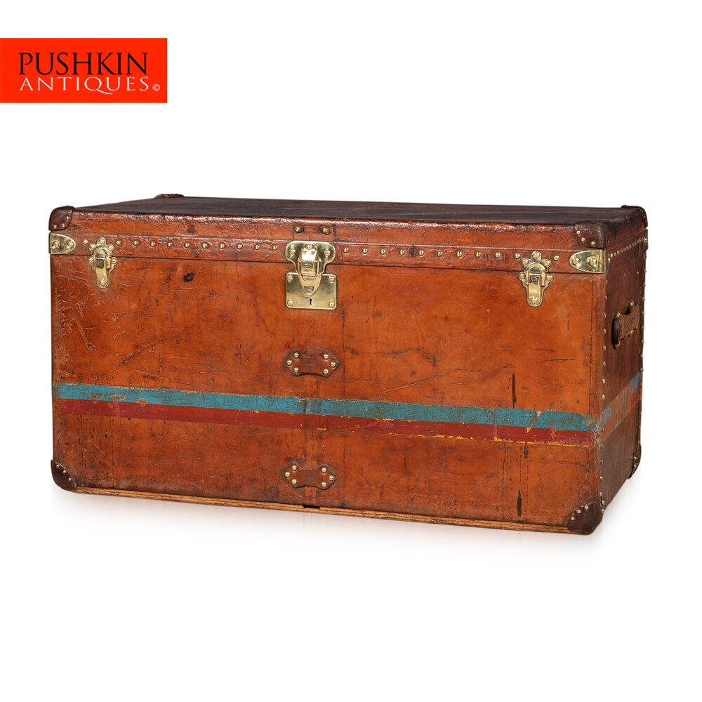ANTIQUE 20thC LOUIS VUITTON MALLE SECRETAIRE TRUNK, PARIS c.1920 —  Pushkin Antiques