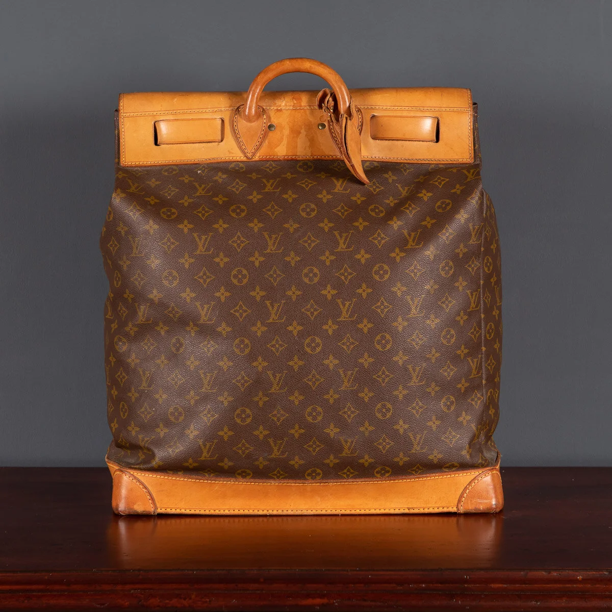 PUSHKIN ANTIQUES - LATE 20th CENTURY LOUIS VUITTON STEAMER BAG IN MONOGRAM CANVAS, PARIS c.1970 - 05.jpg