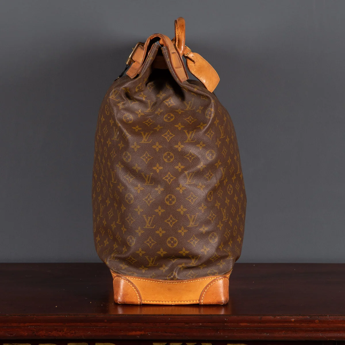 PUSHKIN ANTIQUES - LATE 20th CENTURY LOUIS VUITTON STEAMER BAG IN MONOGRAM CANVAS, PARIS c.1970 - 06.jpg