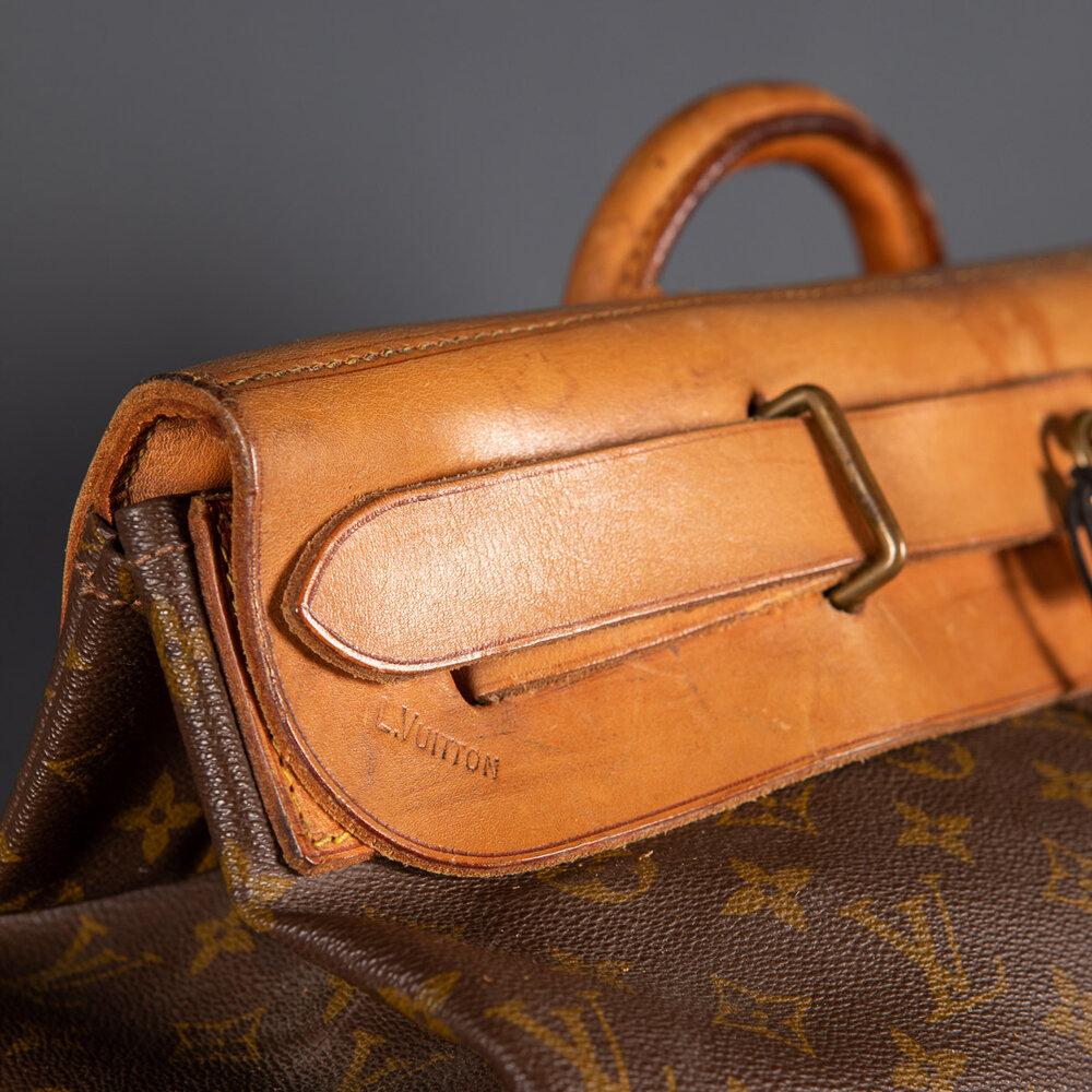 Louis Vuitton Monogram Steamer Bag Keepall Tote Luggage France RARE VINTAGE  70s