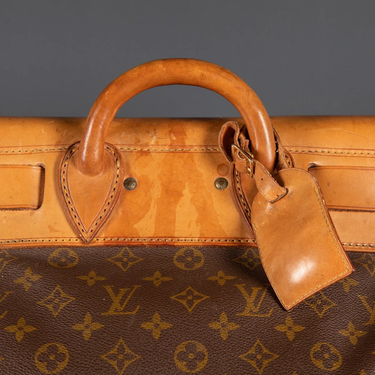 PUSHKIN ANTIQUES - LATE 20th CENTURY LOUIS VUITTON STEAMER BAG IN MONOGRAM CANVAS, PARIS c.1970 - 10.jpg