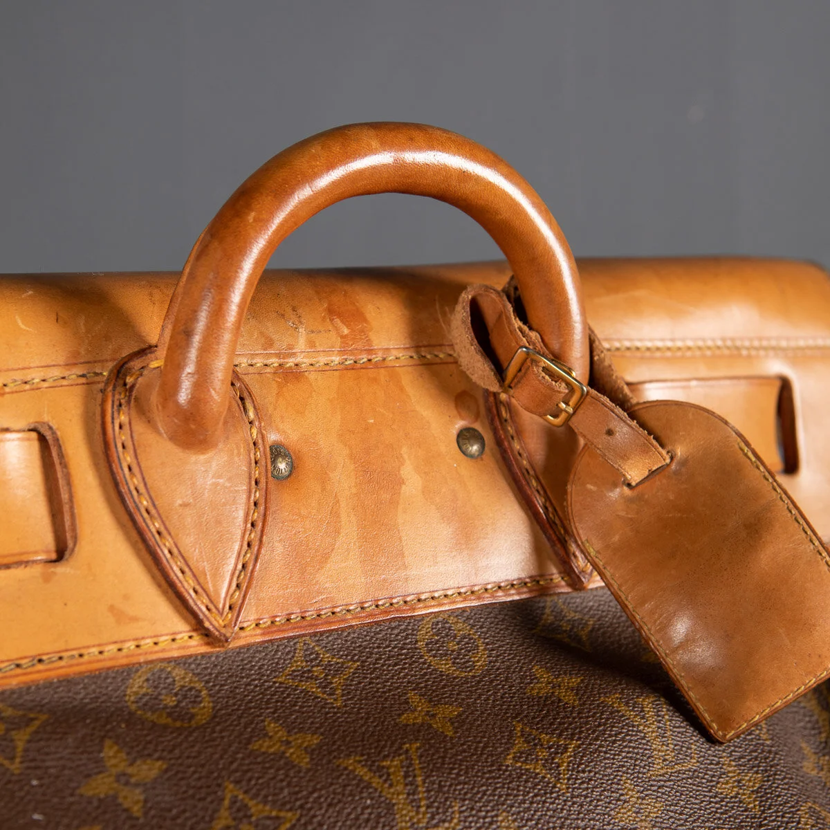 PUSHKIN ANTIQUES - LATE 20th CENTURY LOUIS VUITTON STEAMER BAG IN MONOGRAM CANVAS, PARIS c.1970 - 11.jpg
