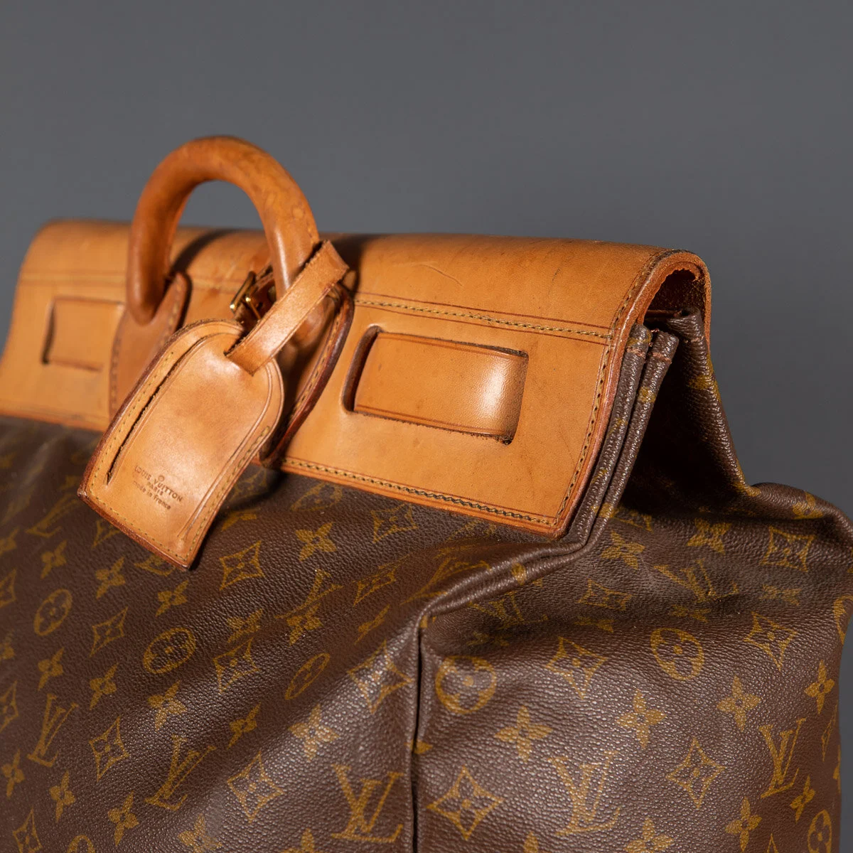PUSHKIN ANTIQUES - LATE 20th CENTURY LOUIS VUITTON STEAMER BAG IN MONOGRAM CANVAS, PARIS c.1970 - 13.jpg