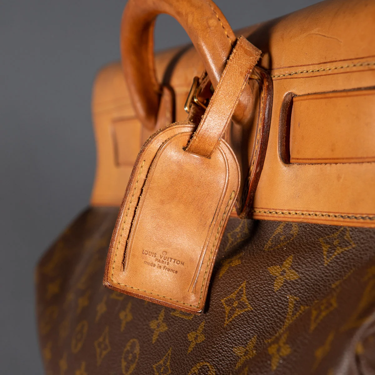 PUSHKIN ANTIQUES - LATE 20th CENTURY LOUIS VUITTON STEAMER BAG IN MONOGRAM CANVAS, PARIS c.1970 - 14.jpg