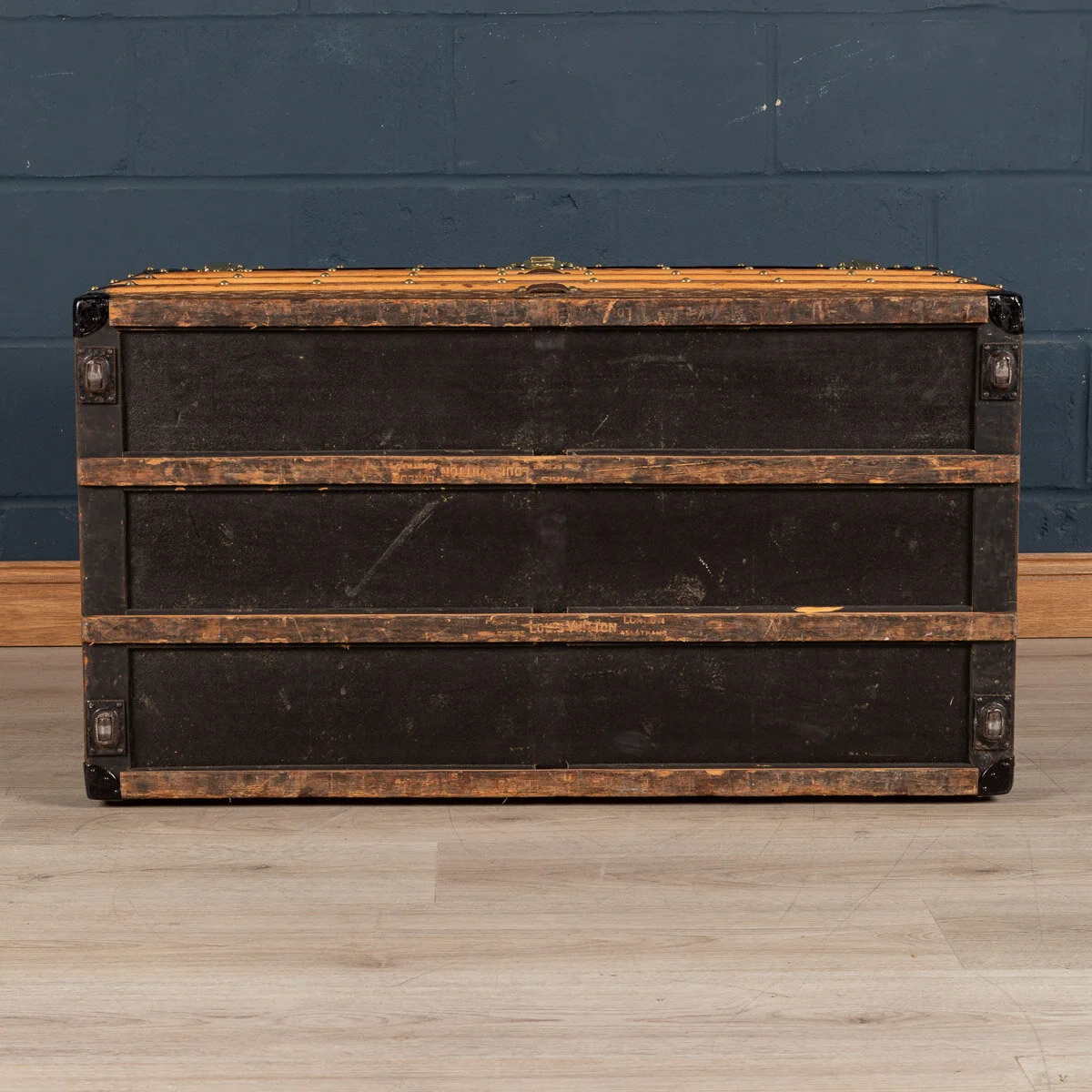 PUSHKIN ANTIQUES - ANTIQUE 20thC LOUIS VUITTON TRUNK IN WOVEN CANVAS, PARIS c.1900 - 10.jpg
