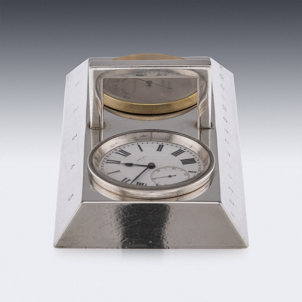 English Sterling Silver Desk Thermometer