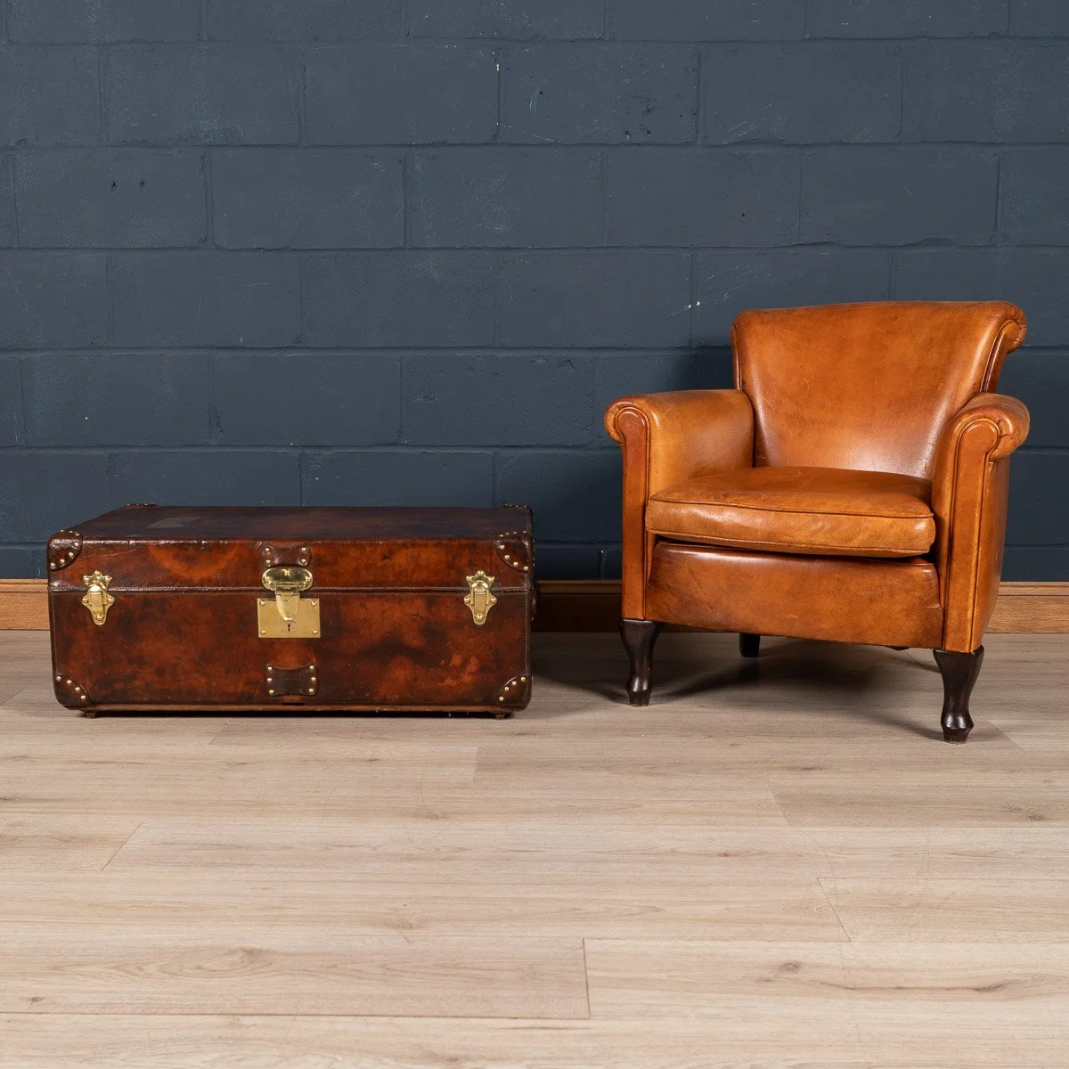 Pushkin Antiques - ANTIQUE 20thC GOYARD LEATHER CABIN TRUNK, FRANCE c.1900 - 03.jpg