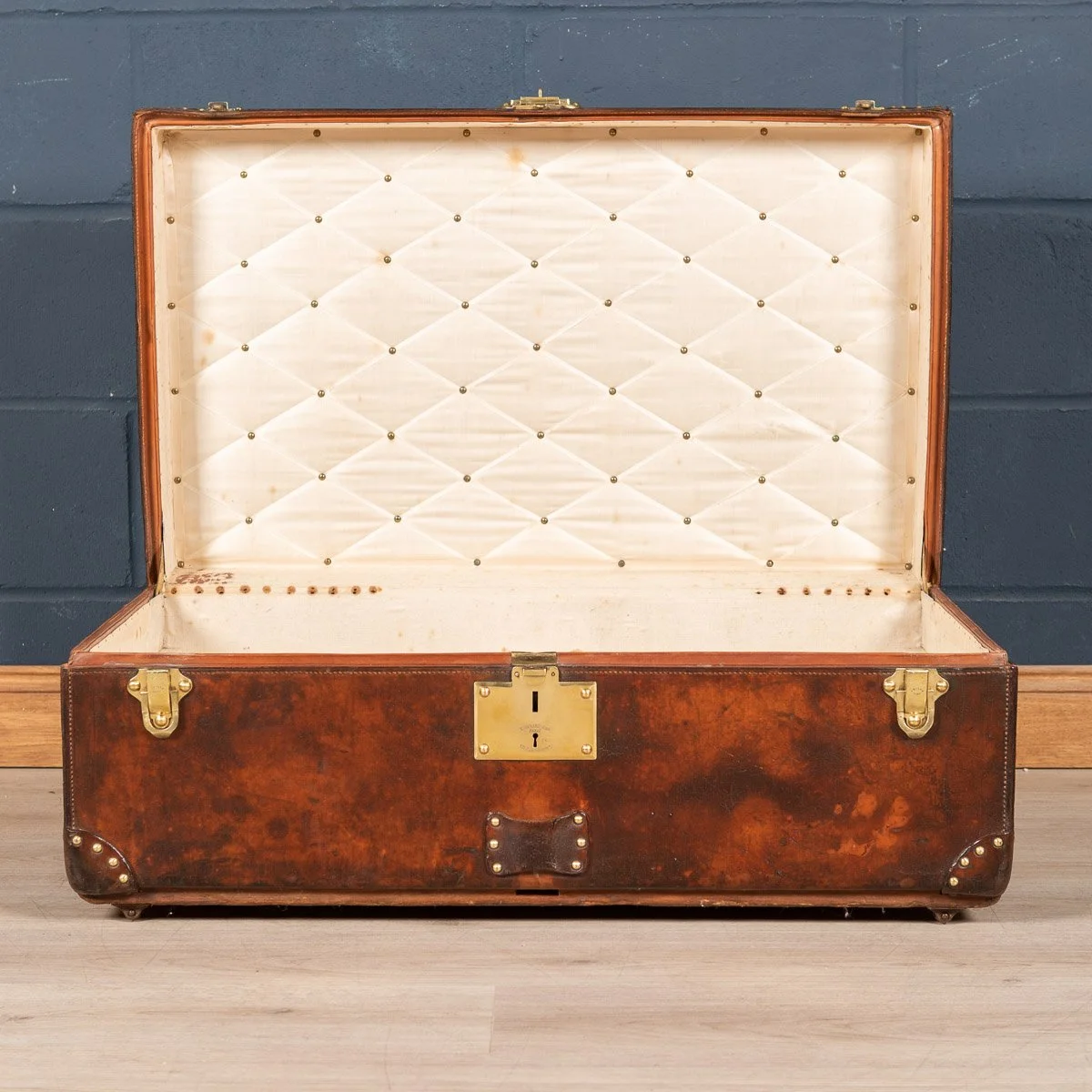Pushkin Antiques - ANTIQUE 20thC GOYARD LEATHER CABIN TRUNK, FRANCE c.1900 - 09.jpg