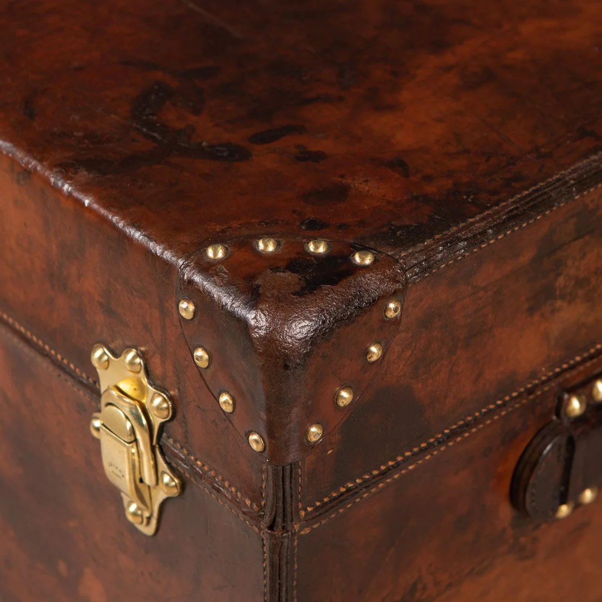 Pushkin Antiques - ANTIQUE 20thC GOYARD LEATHER CABIN TRUNK, FRANCE c.1900 - 16.jpg