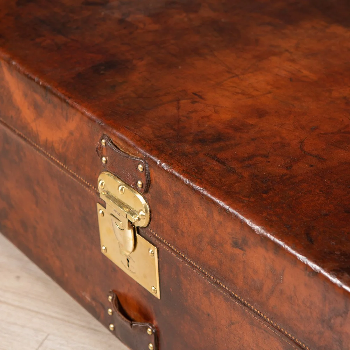Pushkin Antiques - ANTIQUE 20thC GOYARD LEATHER CABIN TRUNK, FRANCE c.1900 - 17.jpg