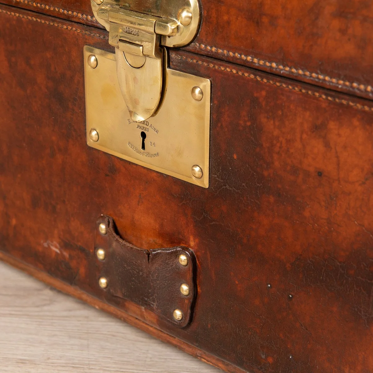 Pushkin Antiques - ANTIQUE 20thC GOYARD LEATHER CABIN TRUNK, FRANCE c.1900 - 25.jpg