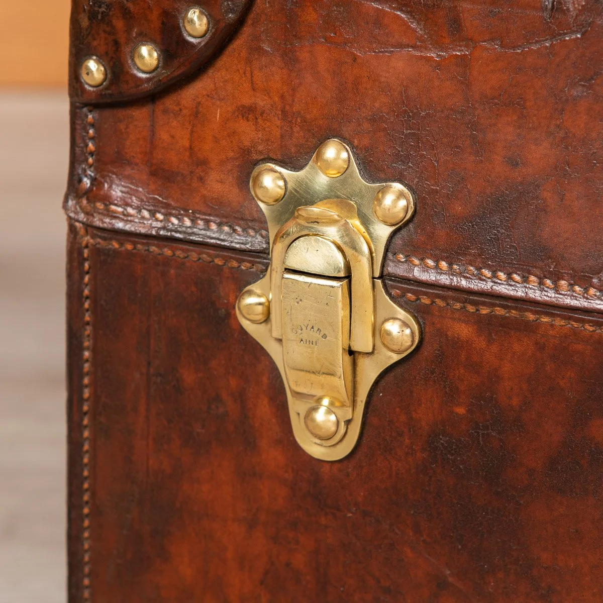 Pushkin Antiques - ANTIQUE 20thC GOYARD LEATHER CABIN TRUNK, FRANCE c.1900 - 37.jpg
