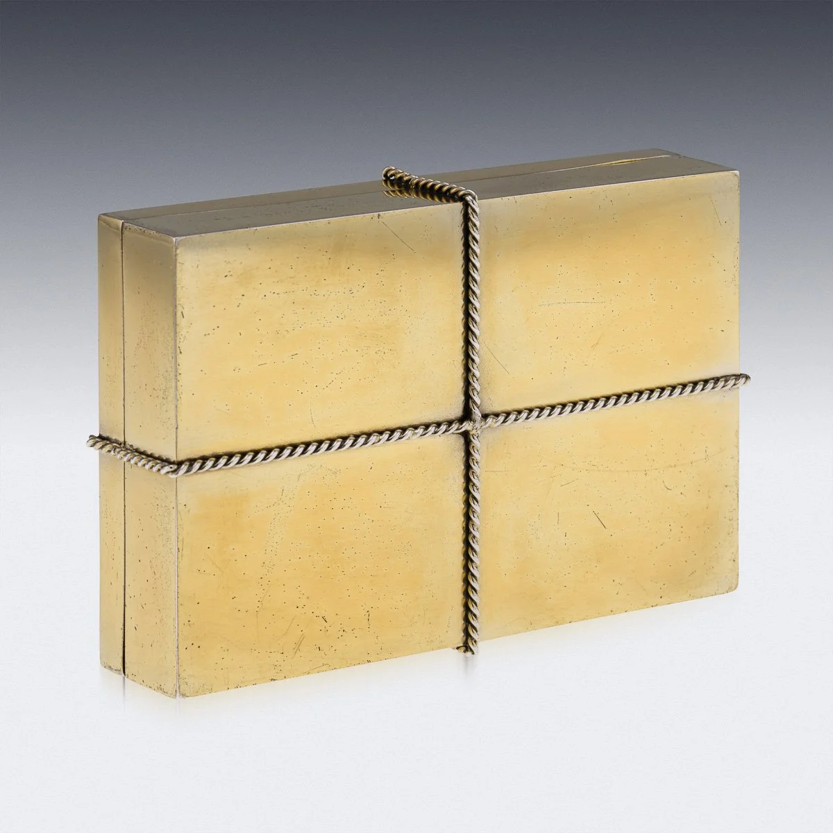 PUSHKINS.COM - J12492 - VINTAGE 20thC ITALIAN GILT SOLID SILVER CIGAR BOX BY TIFFANY & CO -  09.jpg