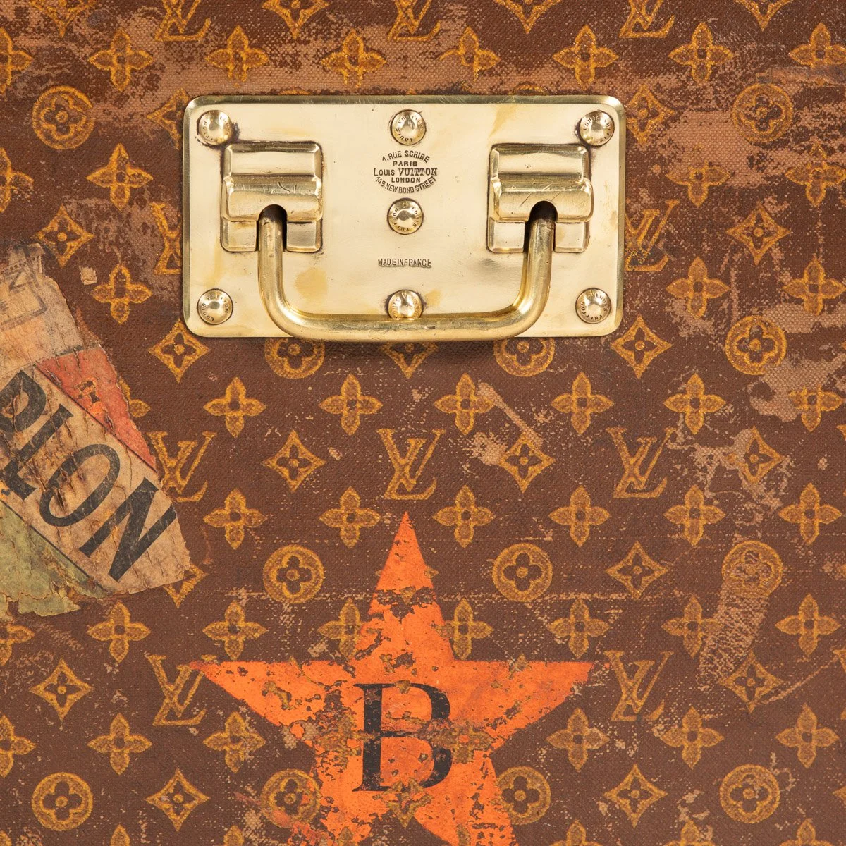 PUSHKIN ANTIQUES - ANTIQUE 20thC LOUIS VUITTON COURIER TRUNK IN MONOGRAMMED CANVAS, PARIS c.1910 - 20.jpg
