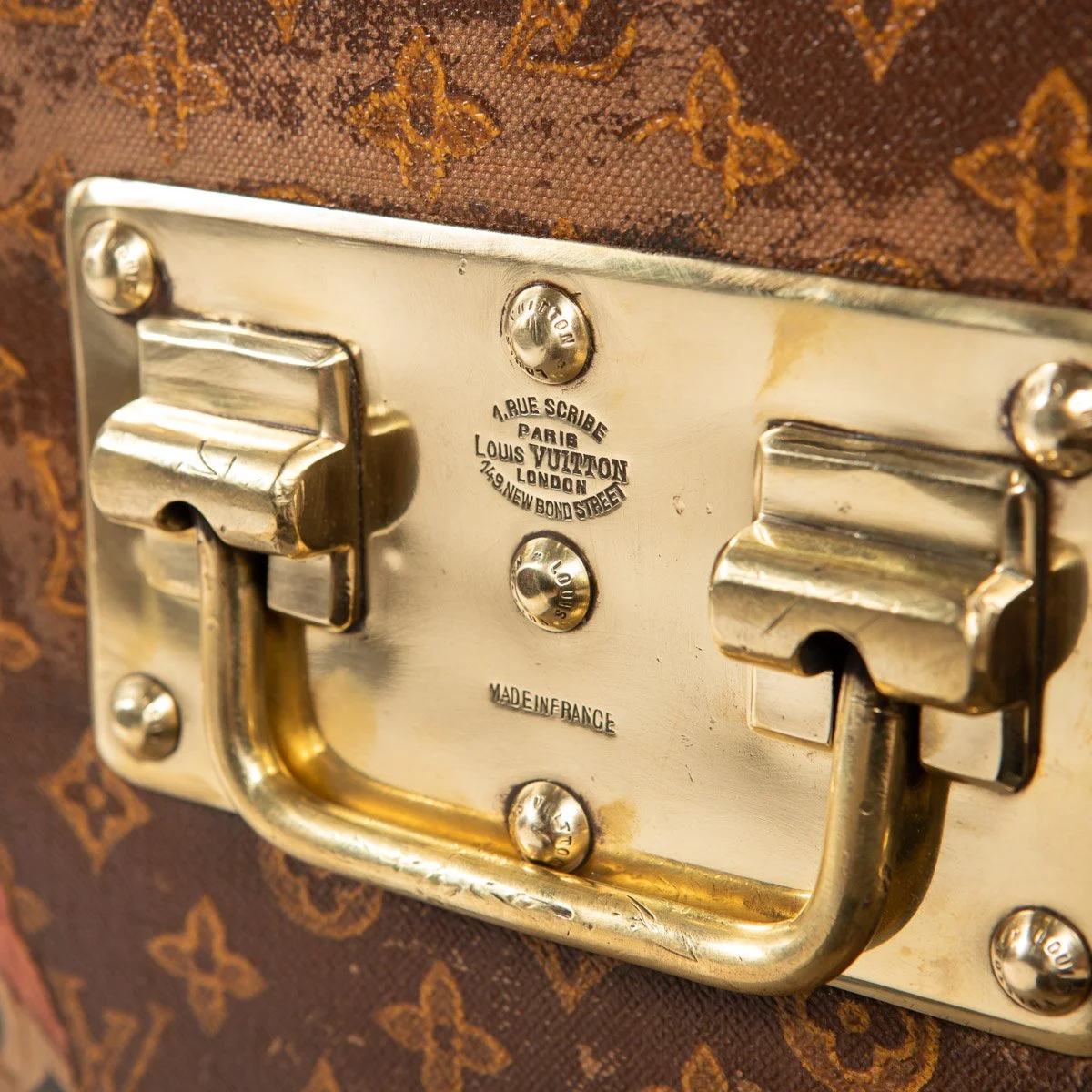 PUSHKIN ANTIQUES - ANTIQUE 20thC LOUIS VUITTON COURIER TRUNK IN MONOGRAMMED CANVAS, PARIS c.1910 - 21.jpg