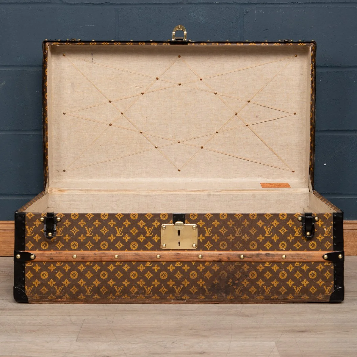 Pushkin Antiques - ANTIQUE 20thC LOUIS VUITTON CABIN TRUNK IN MONOGRAM CANVAS, PARIS c.1910 - 11.jpg