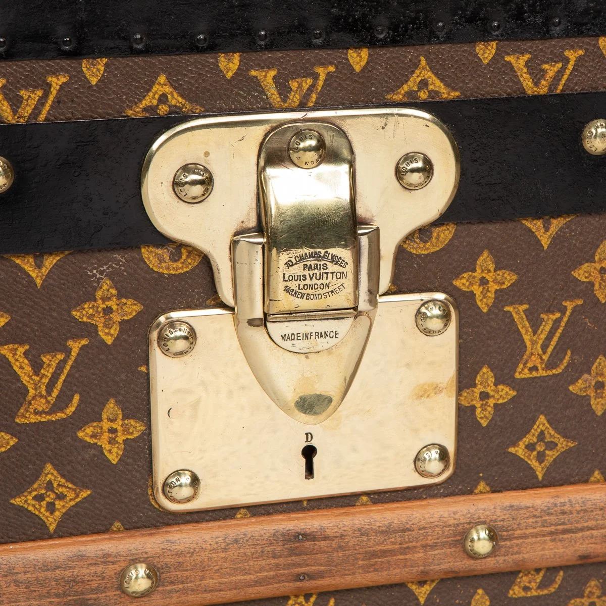 Pushkin Antiques - ANTIQUE 20thC LOUIS VUITTON CABIN TRUNK IN MONOGRAM CANVAS, PARIS c.1910 - 18.jpg