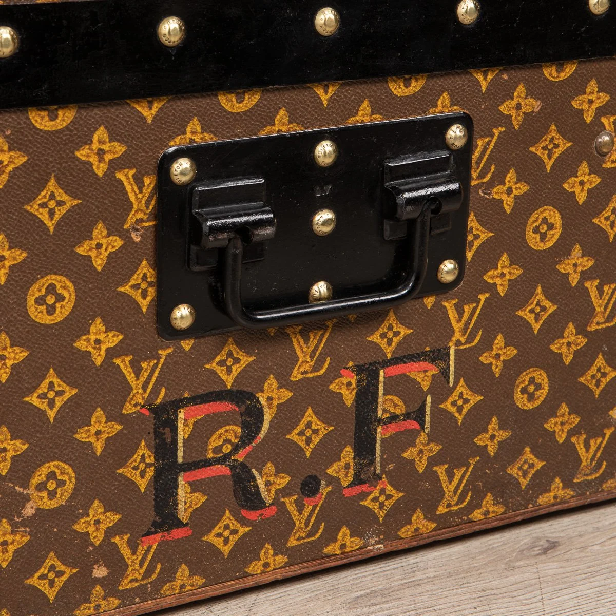 Pushkin Antiques - ANTIQUE 20thC LOUIS VUITTON CABIN TRUNK IN MONOGRAM CANVAS, PARIS c.1910 - 25.jpg
