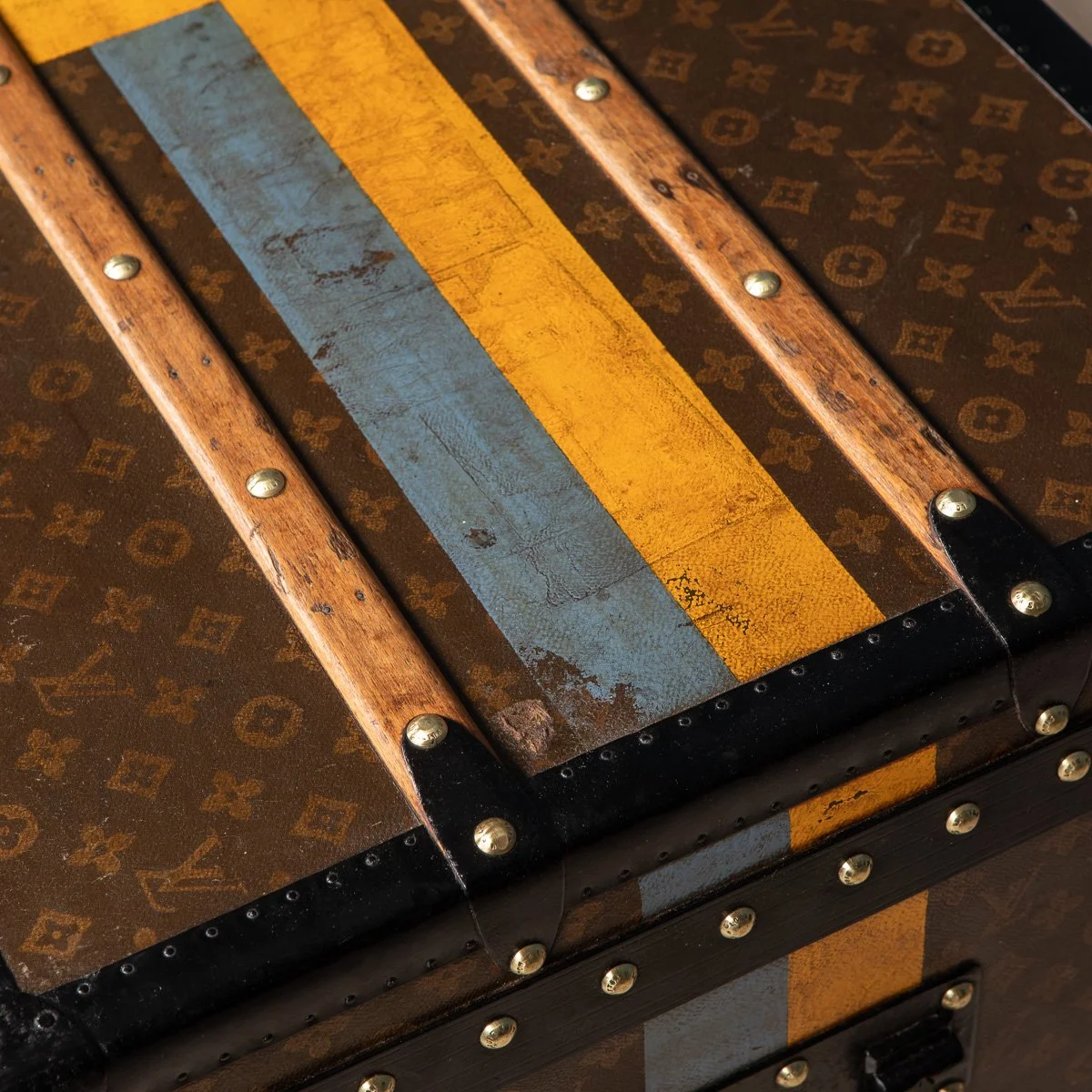 Pushkin Antiques - ANTIQUE 20thC LOUIS VUITTON COURIER TRUNK IN MONOGRAM CANVAS, PARIS c.1930 - 30.jpg