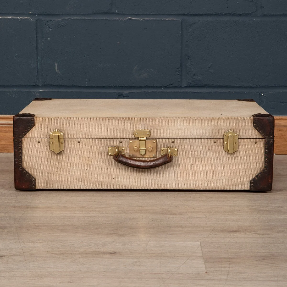 Pushkin Antiques - ANTIQUE 20thC HERMES CANVAS & LEATHER SUITCASE, PARIS c.1910 - 04.jpg