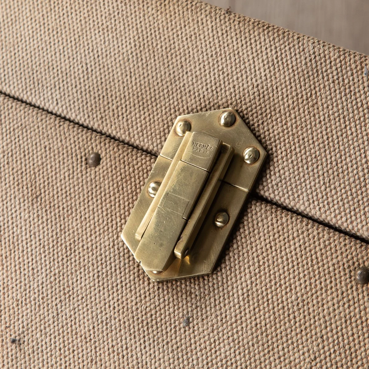 Pushkin Antiques - ANTIQUE 20thC HERMES CANVAS & LEATHER SUITCASE, PARIS c.1910 - 22.jpg