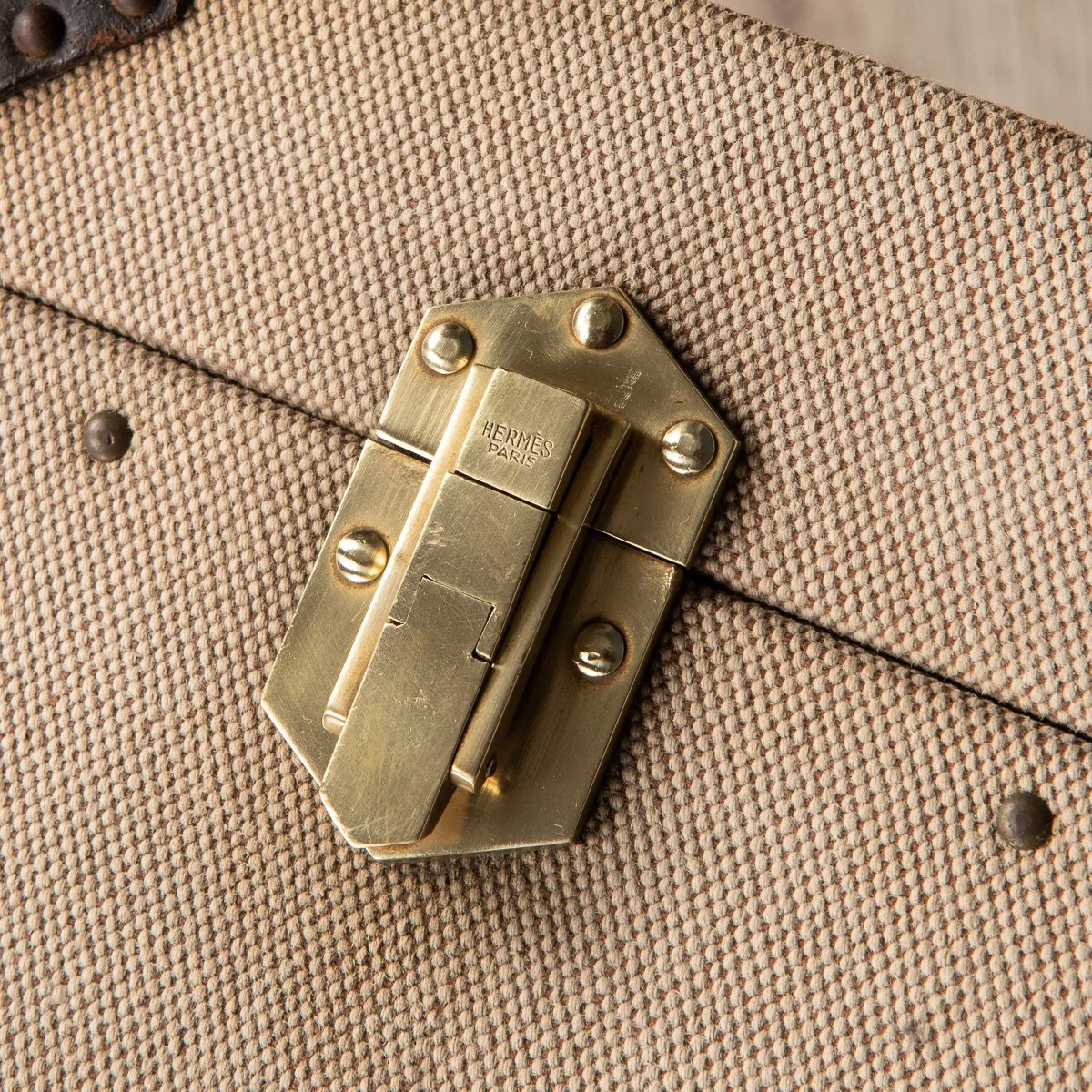 Pushkin Antiques - ANTIQUE 20thC HERMES CANVAS & LEATHER SUITCASE, PARIS c.1910 - 27.jpg