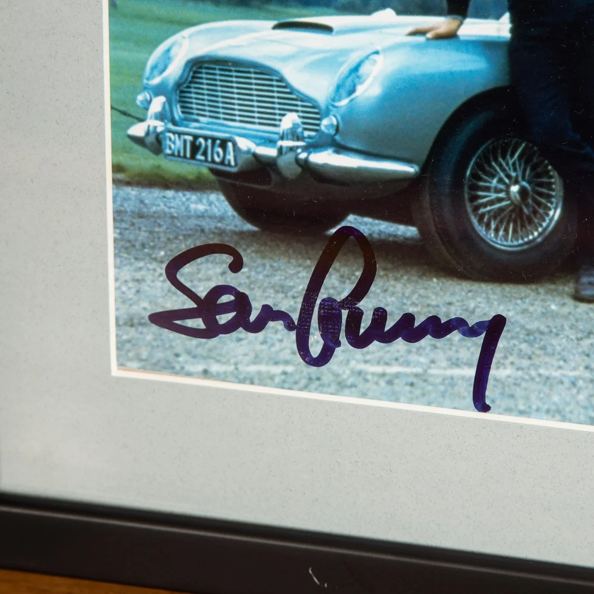 PUSHKIN ANTIQUES - JAMES BOND 007 SEAN CONNERY ASTON MARTIN DB5 FRAMED PHOTOGRAPH WITH SIGNATURE - 3.jpg