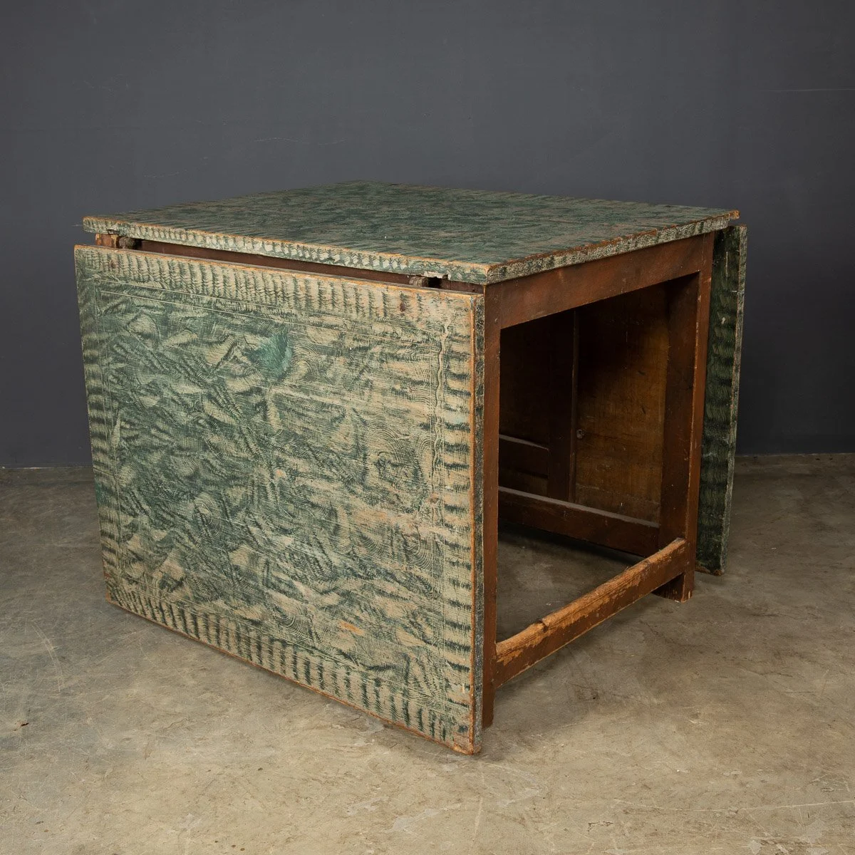 PUSHKIN ANTIQUES - ANTIQUE 20thC AMERICAN HAND PAINTED GATELEGGED DINING TABLE c.1900 - 05.jpg