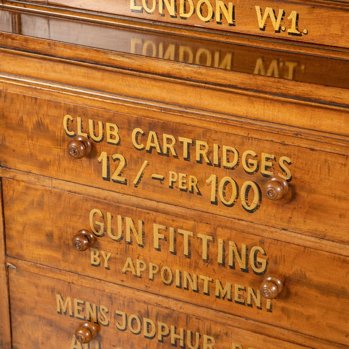 PUSHKIN ANTIQUES - ANTIQUE 19thC ENGLISH WALNUT GUN STORE ADVERTISING CABINET c.1860 - 17.jpg