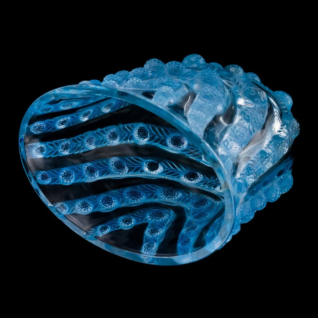 PUSHKIN ANTIQUES - ANTIQUE 20thC FRENCH RENE' LALIQUE LARGE STAINED VICHY GLASS VASE c.1937 - 05.jpg