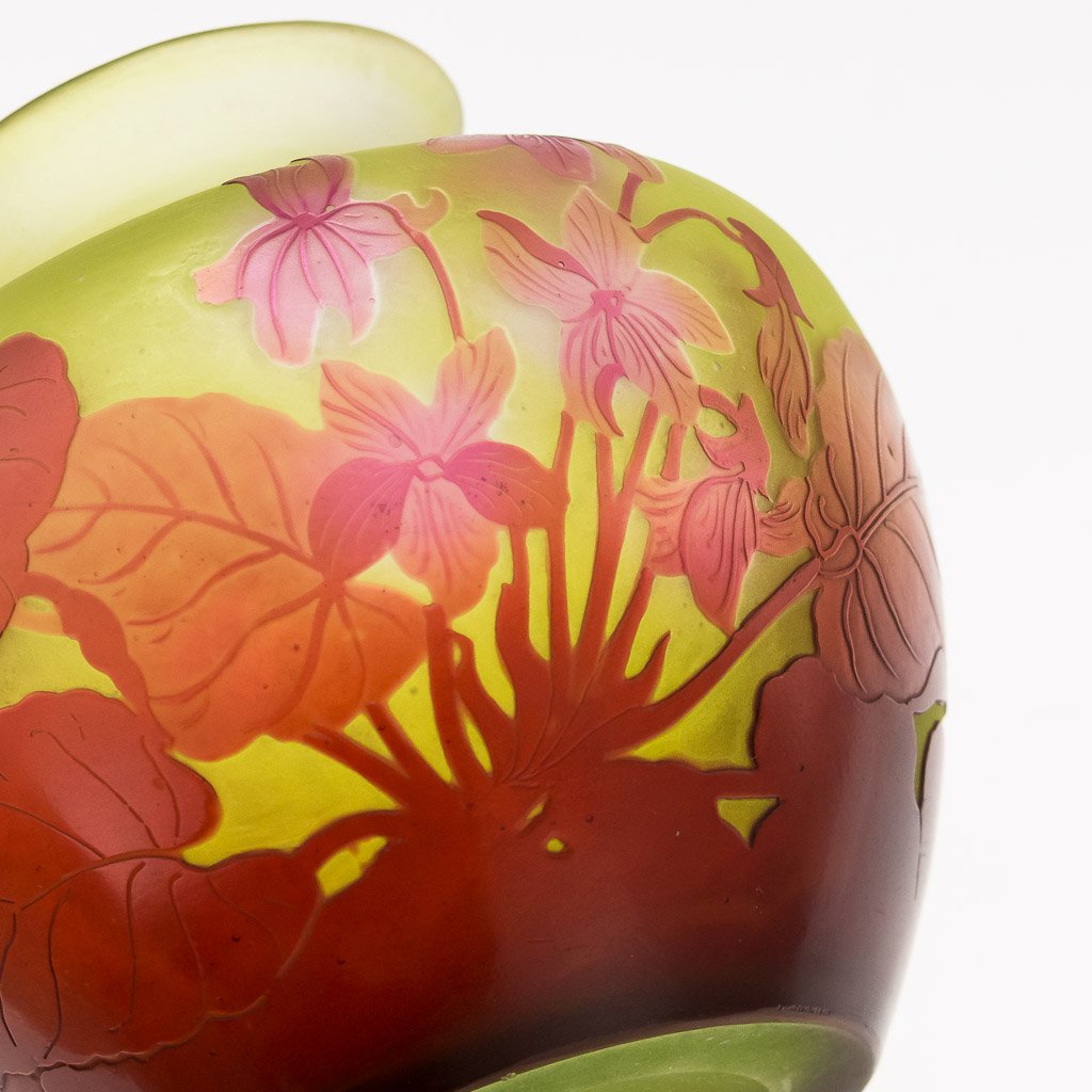 PUSHKIN ANTIQUES 2 - ANTIQUE 20thC ART NOUVEAU EMILE GALLE' FLORAL CAMEO GLASS VASE c.1910 - 12.jpg