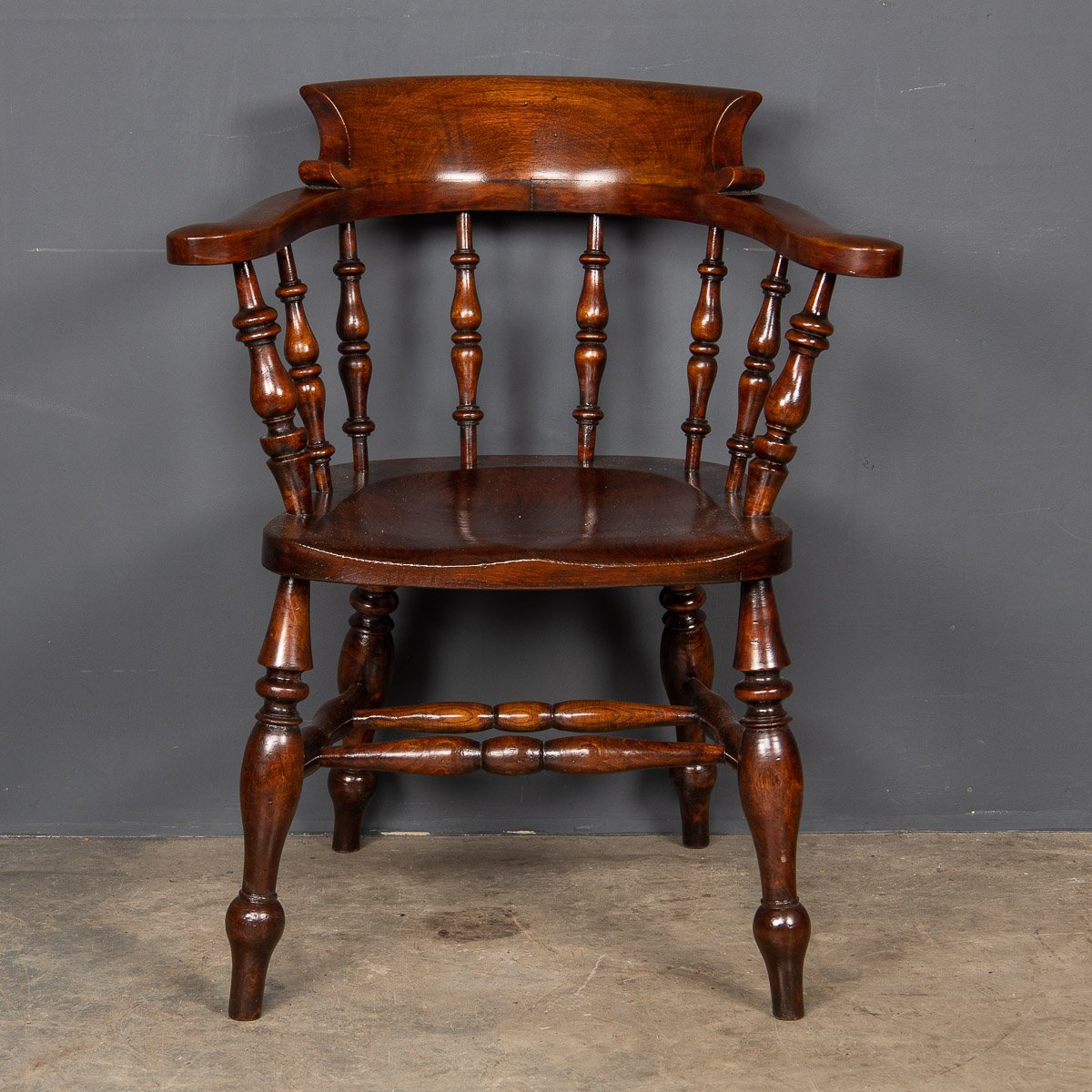 ANTIQUE 19thC VICTORIAN SET OF FIVE CAPTAINS ELM CHAIRS c.1870 - 5.jpg