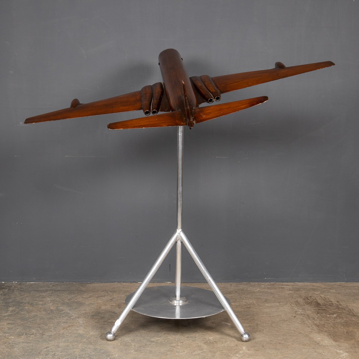 STUNNING 20thC MAHOGANY MODEL OF A HAVILLAND COMET AIRPLANE c.1950 - 6.jpg