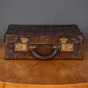 Edwardian Crocodile Leather Suitcase, 423130